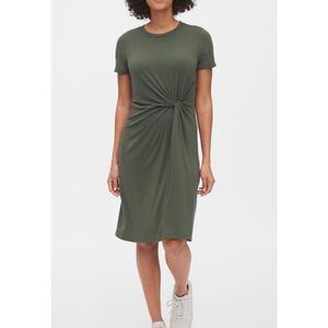 Gap twist front green tencel dress size M